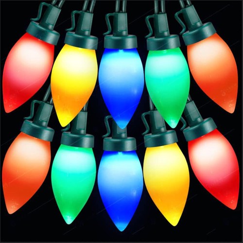 C7 Bulbs Xmas Tree String Lights Outdoor LED Strawberry String Fairy Light Decor - Picture 14 of 22