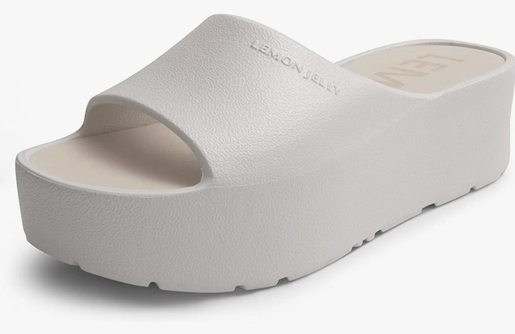 Женские босоножки на платформе с лимонным желе SUNNY-18 из перламутрового металла, абсолютно новые