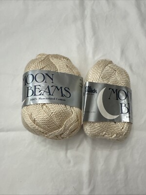 Brunswick Moon Beams Mercerized Cotton Vintage Yarn Eggshell 2 Skeins