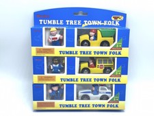 Set of 3 Wooden School Bus Police Car Construction Truck Brio Thomas Compatible