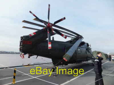 Photo 6x4 Sea King helicopter aboard H.M.S. Illustrious Now that Harriers c2013