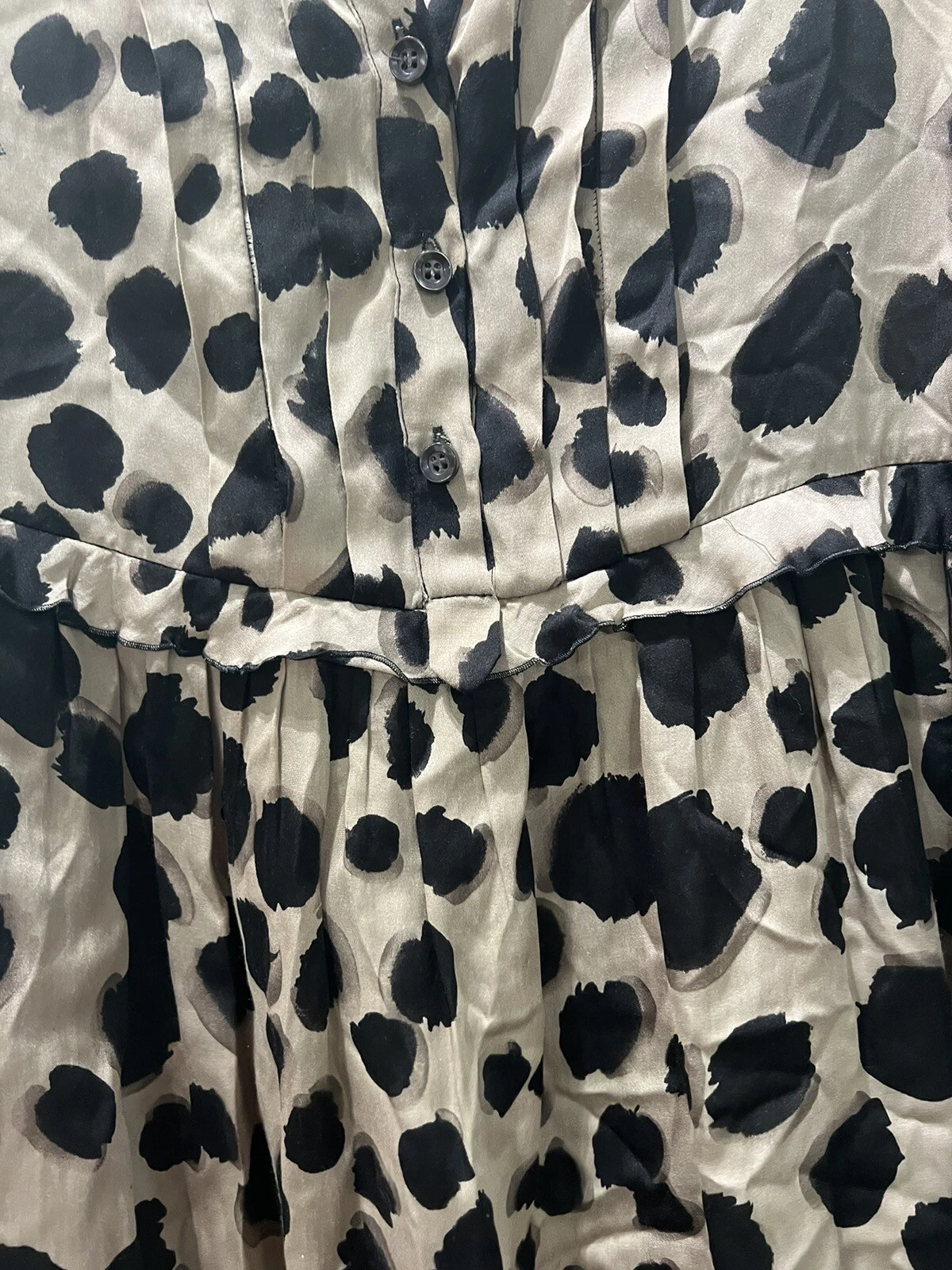 Abito donna Moschino economico e chic in seta stampa animalier taglia US 8 manica lunga