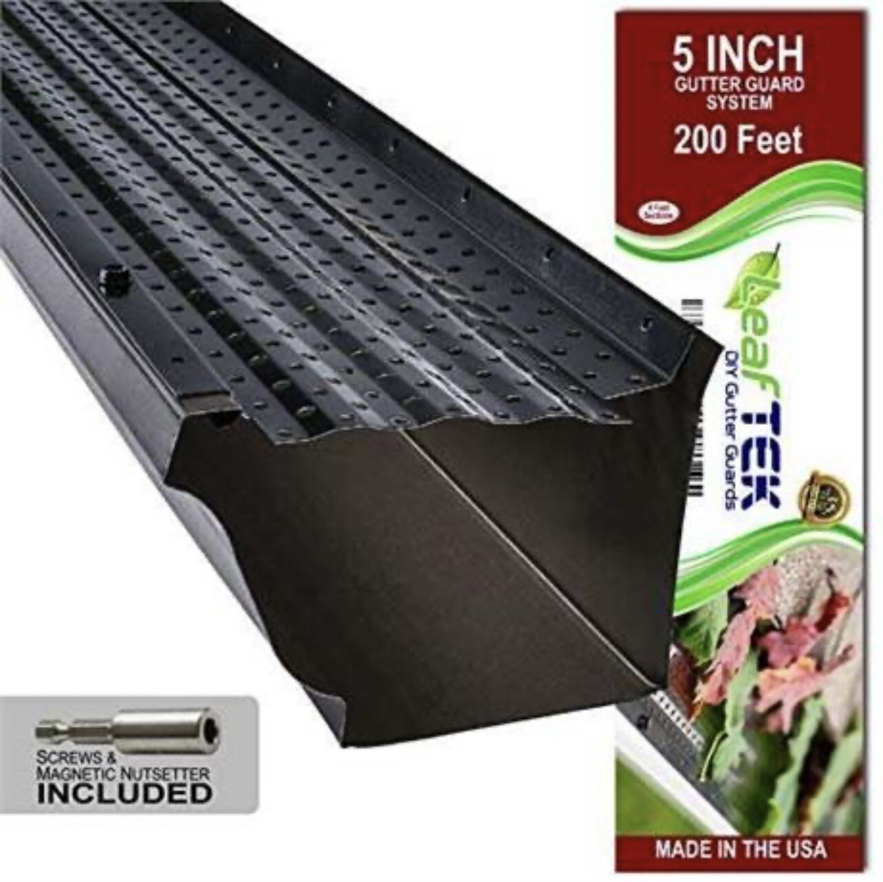 LeafTek DIY Gutter Guards | 6x 100' of Leaf Protection in Black ...