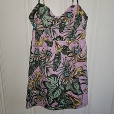 J Crew Womens Dress Tropical Floral Sinched Stretchy Top Size Large Adjustable