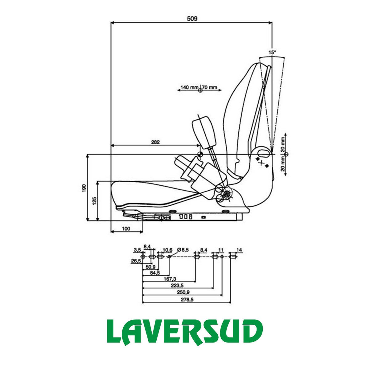 Grammer MSG 85/721 PVC Sedile Per Carrello Elevatore Tipo Linde / 3514331016 - Foto 8