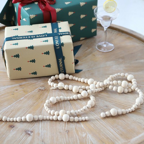 Wooden Bead Garland Modern Farmhouse Table Decor Wood Beads Boho Home Decor - Picture 8 of 14