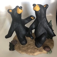 Bearfoots Bear Jeff Fleming Dancing Bears two Step in forest Big Sky Carvers 7x7