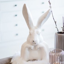 Deko Hase Kopf Rabbit weiß 49 cm Hasenkopf Hasenbüste Osterhase