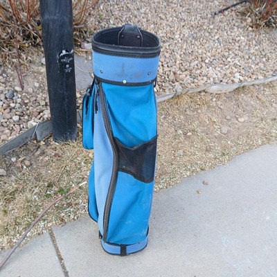 VINTAGE Voit Golf Club Shoulder Carry Bag 6 Way Divider Blue USA