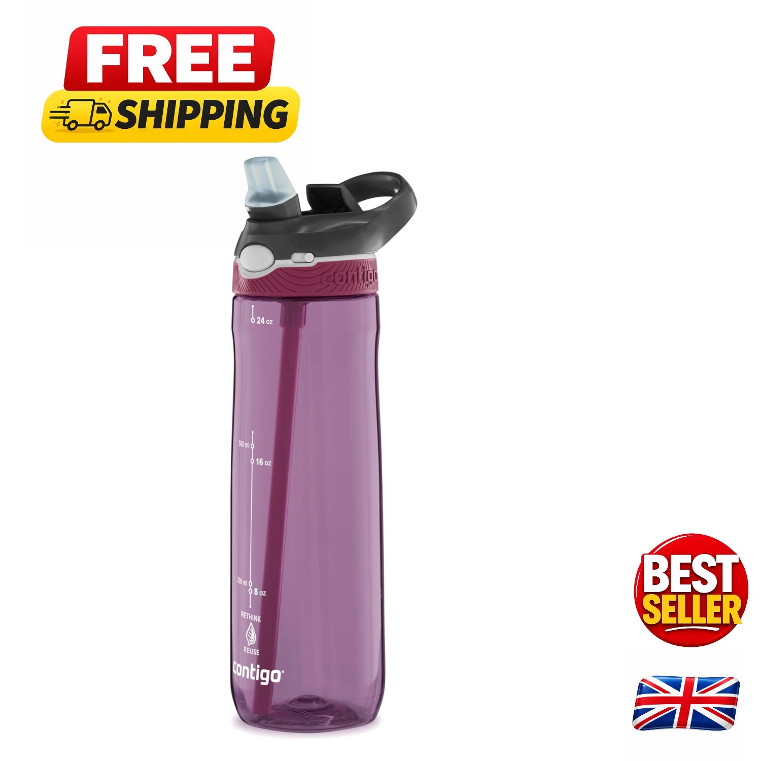 Durable 720ml Leakproof Water Bottle with Ergonomic Design for Active Lifestyles