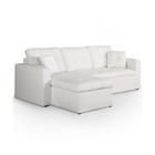 Canapé d'Angle Convertible "Corto" 221cm Blanc