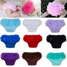 Newborn Baby Girls Pants Layers PP Diaper Cover Ruffle Bloomers Shorts Skirts