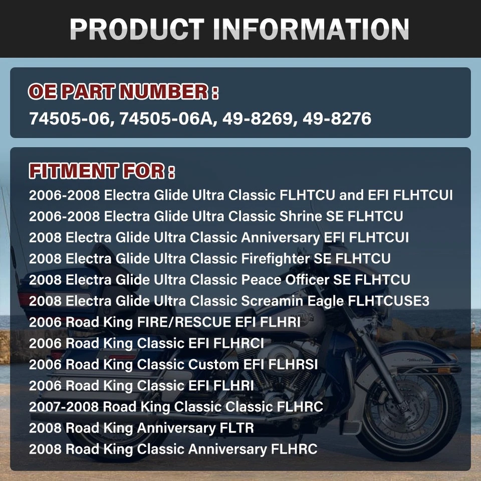 Regulador de voltaje rectificador 74505-06 para Harley Davidson Electra Glide 2006-2008 Foto 2 de 4