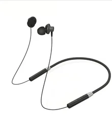 Wireless Earphone Magnetic Neckband Sports Noise Canceling Black