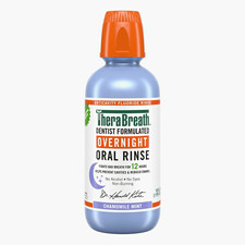 TheraBreath Overnight Oral Rinse Fluoride Chamomile Mint 16 fl oz No Alcohol