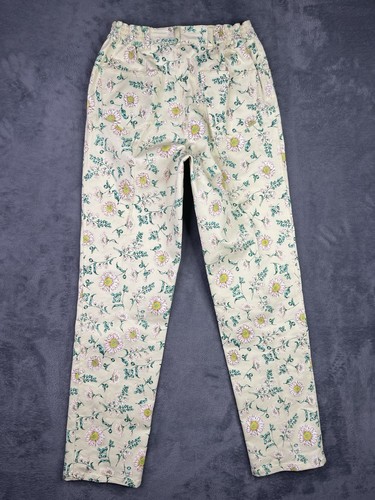 VTG Vest Women Small 4 Pants Set Denim Yellow Sun Flower Artsy Park 90s Nature - Picture 9 of 19
