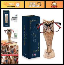 Handmade Owl Eyeglasses Stand - Unique Wooden Spectacle Holder Gift for All Ages