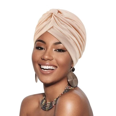 Femmes Africaine Turban prénoués, Bonnet Chimio, Turban Plissé, Bonnet Perte ... - Photo 1/4