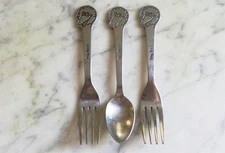 Sesame Street Big Bird Muppets Inc Vintage Demand Stainless Child Forks & Spoon