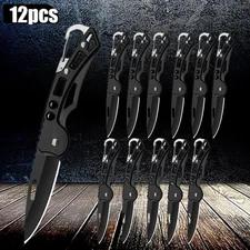 12PCS Stainless Steel Folding Utility Knife Set for Outdoor BBQ Meat Cutting