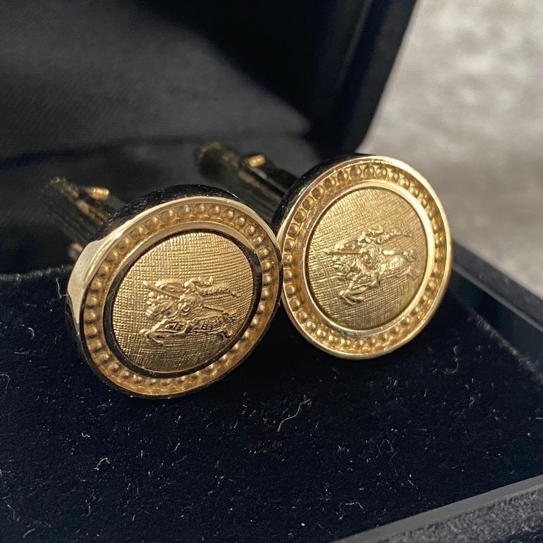 Burberry Knights Cufflinks Tie Clip Set Vintage Fashion Accessories Auth thumbnail 3