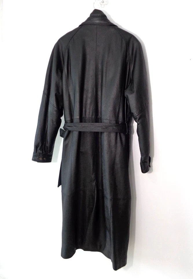 Charles Klein мужчин винтажный кожаный длинный Тренч w съемный внутренний жилет размер XL - Изображение 2 из 4