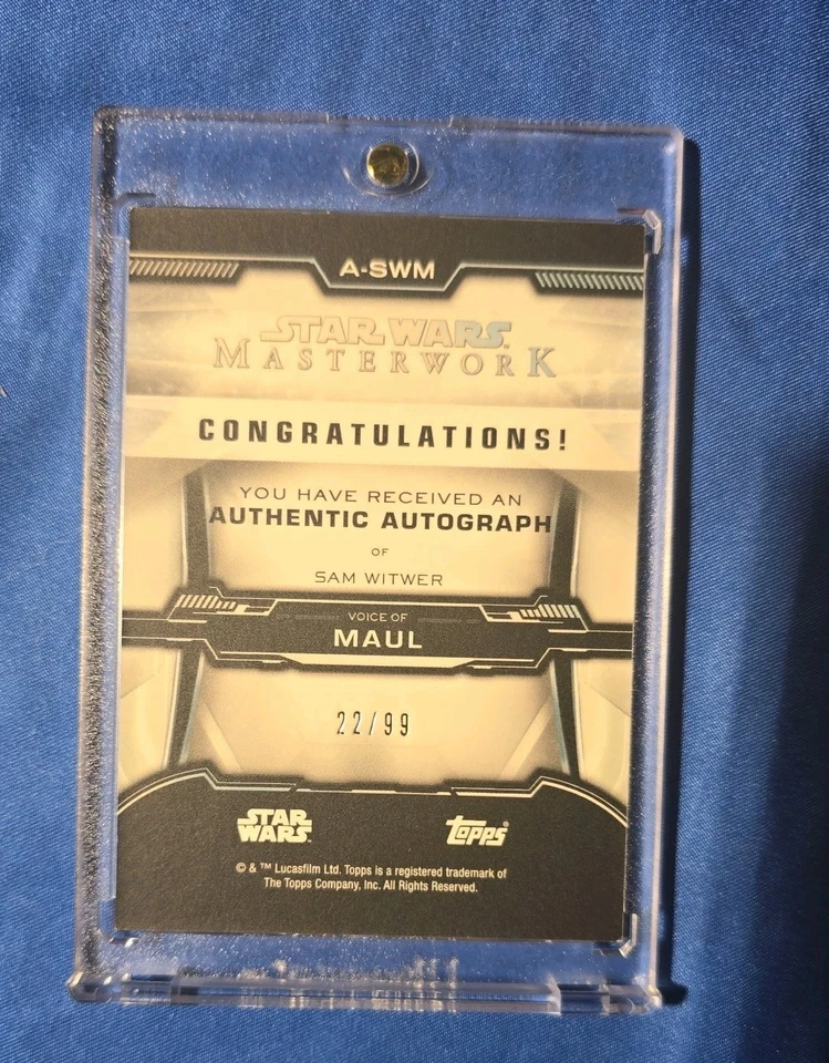 Darth Maul MASTERWORKS Auto /99 Sam Witwer A-SWM - Image 2 of 2