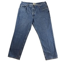 LL Bean Jeans Mens 40x30 Navy Blue Denim Made in USA Straight Leg 100% Cotton