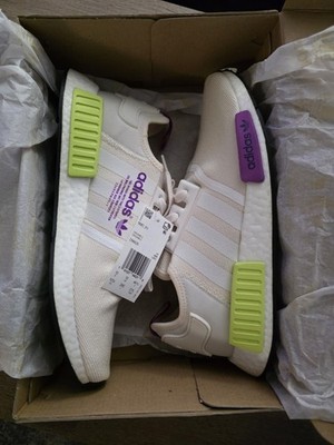 Adidas NMD R1 Chalk White Semi Solar Yellow D96626 Men's Size 10.5