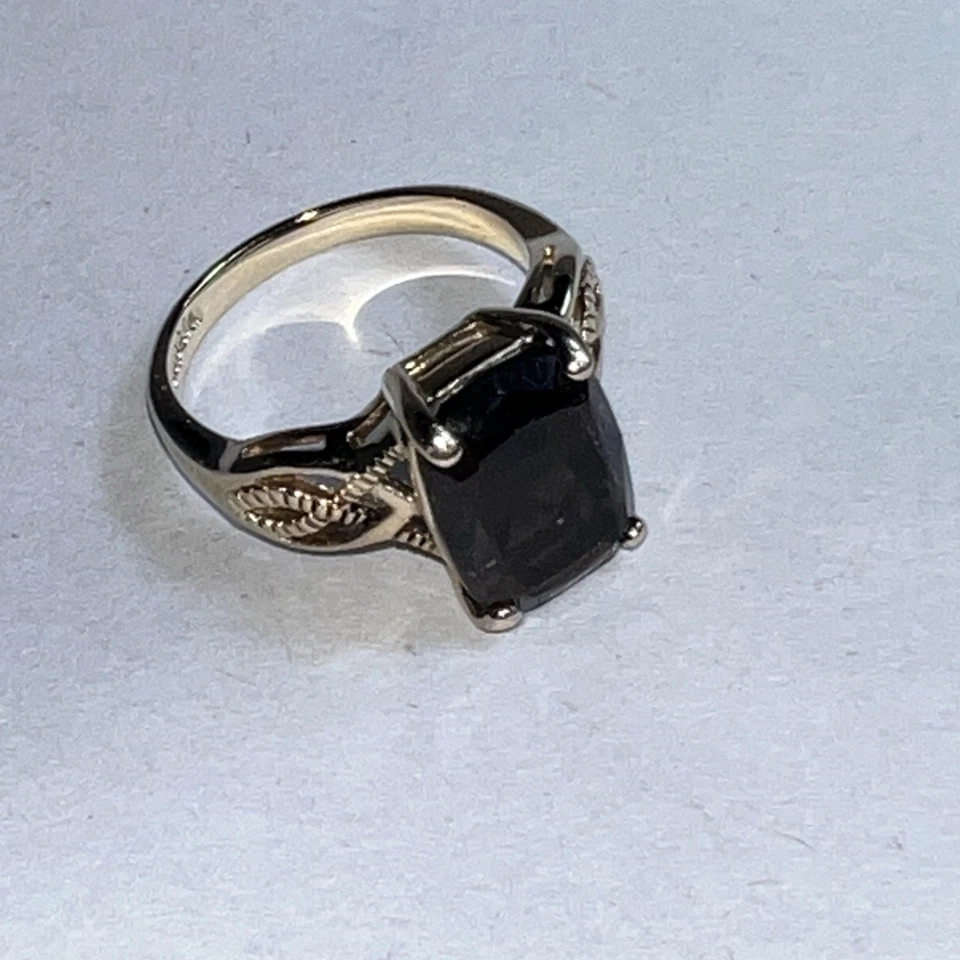 Anillo Tostado Lia Sophia Talla 9 Topacio Ahumado Tono Dorado Claro Corte Esmeralda Raro Foto 4 de 4