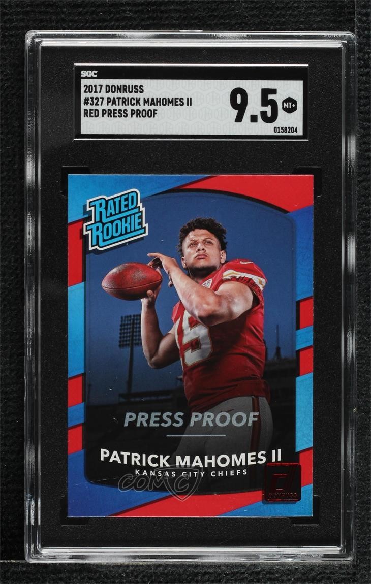 2017 Donruss Rated Press Proof Red Patrick Mahomes II SGC 9.5 Rookie RC 1lc0