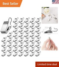 50 PCS Curtain Hooks Heavy Duty Clips, Stainless Steel Shower Curtain Clip wi...