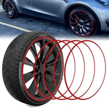 4PCS Set 18" 19" 20" Wheel Hub Rim Protector Trim Tire Ring Guard Strip Aluminum