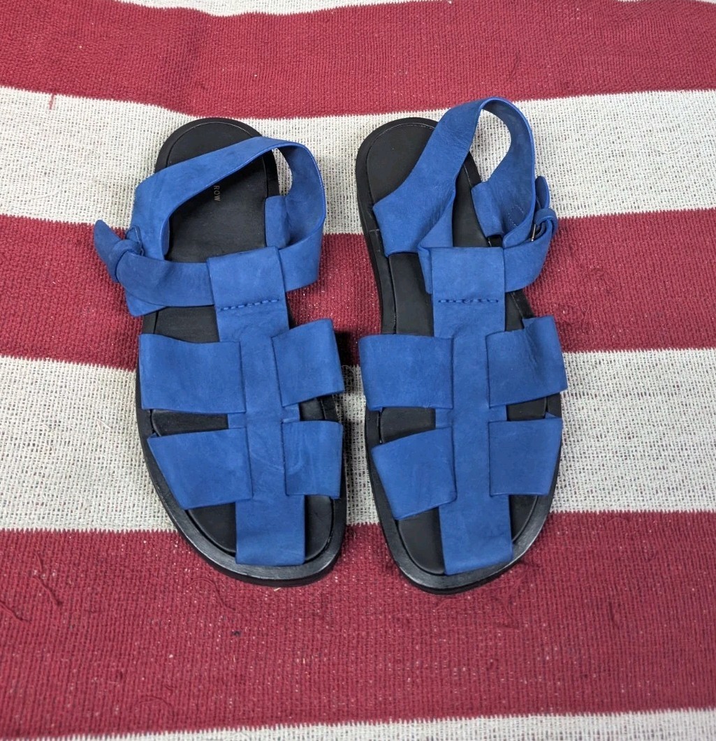 FILA sandali piatti the row fisherman taglia 40 Klein blu scamosciato pelle US DONNA 9 5