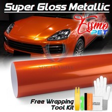 Essmo Pet Super Gloss Metallic Molten Orange Vehicle Vinyl Wrap Film Like Paint