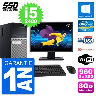 PC tour DELL OptiPlex 990 Bildschirm 19 '' i5-2400 RAM 8Go SSD 960Go Windows 10