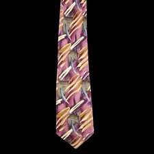 J Garcia Zoot Silk Tie Abstract Pattern Purple Multicolor Collection Fifty Four