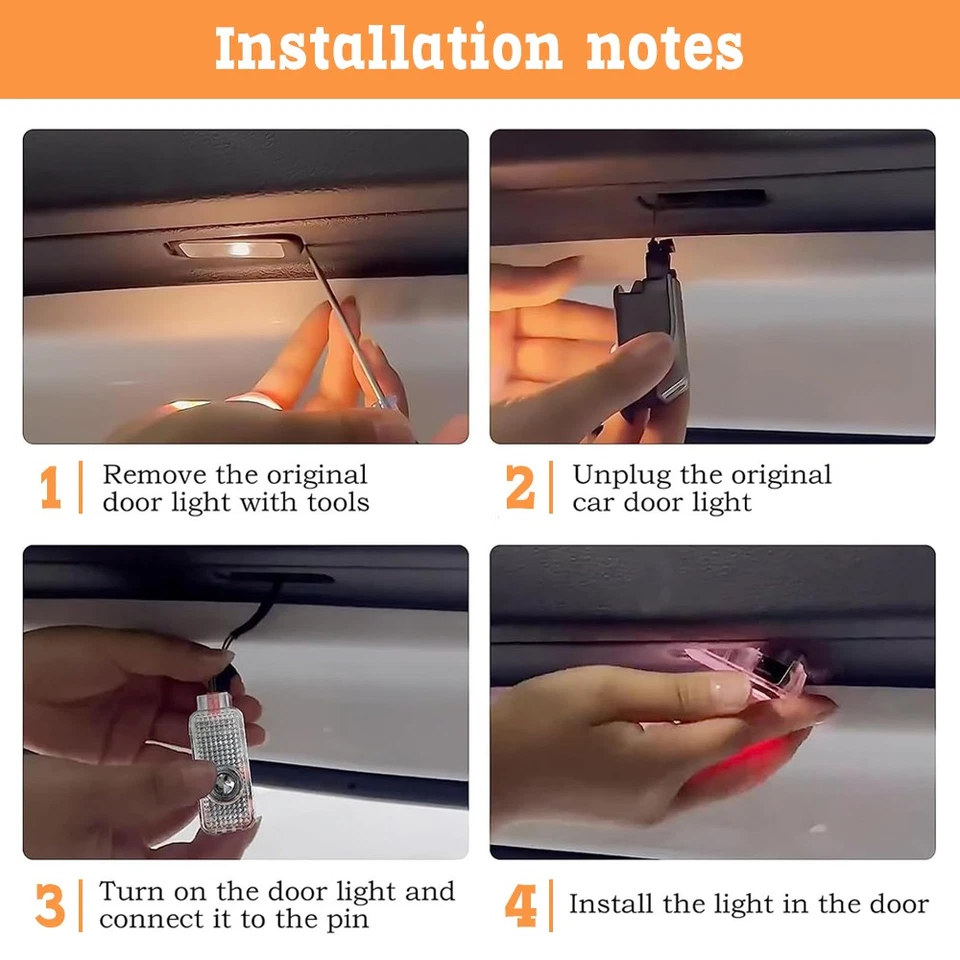 2PCS LED Car Door Lamp Projector Lamp Welcome Paddle Lights for Cadill/a ATS SRX Foto 2 de 4