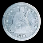 1876-CC Liberty Seated Silver Quarter