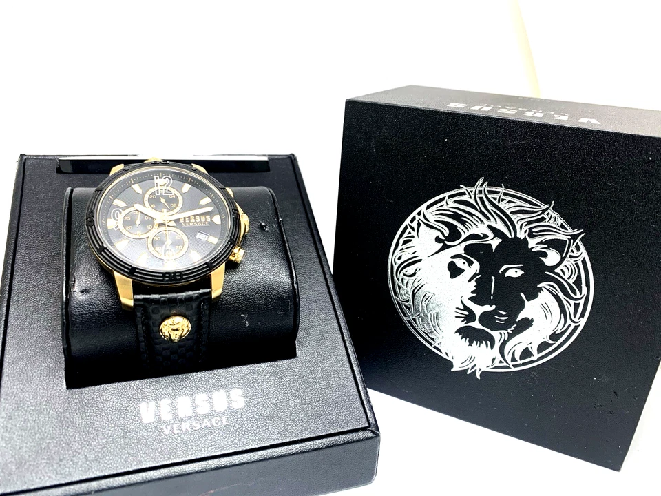 Versus by Versace Men's Watch VSPHJ1321 Quartz Chronograph Leather Band 46mm - Image 3 of 4