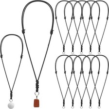 10PCS Necklace String Necklace Cord Black Adjustable Leather Rope Necklaces for