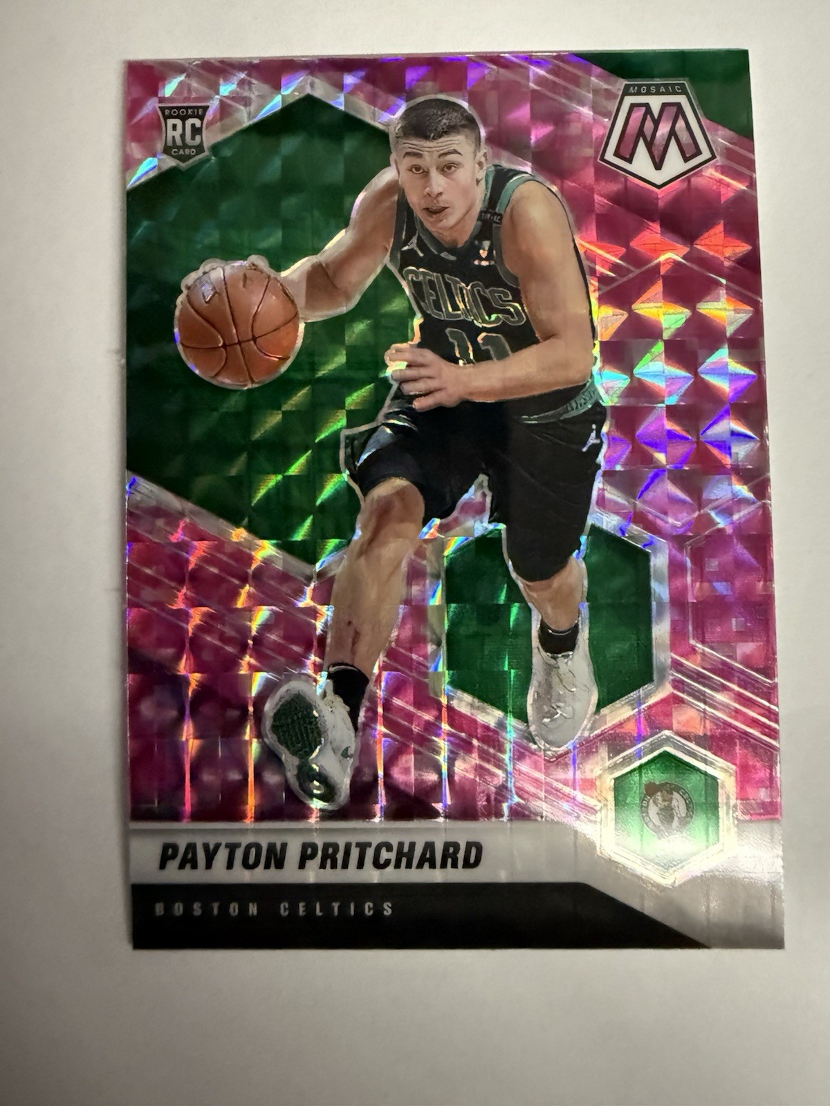 2020-21 Panini Mosaic Payton Pritchard PINK Camo Prizm RC #210 Celtics RC🧢