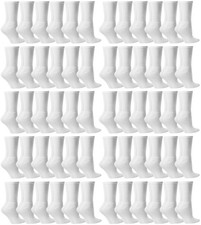 60 Units Women's USA American Flag Crew Socks, Size 9-11 White -Womens Crew Sock