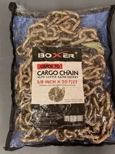Boxer Grade 70 Cargo Chain w/ Clevis Grab Hooks 3/8" x 20' (# 79007/TCG703820)