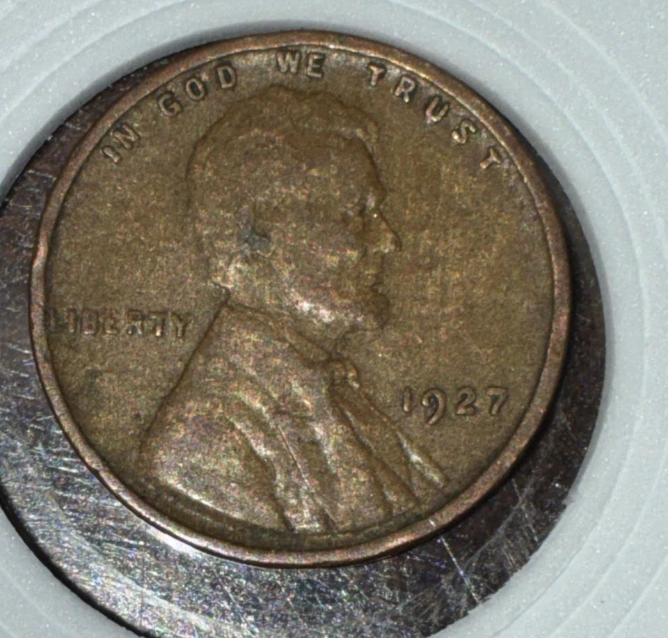 1927 p Copper Lincoln Wheat Ear One Cent Mint Error Circulated  - Image 2 of 4