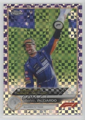 2022 Chrome Formula 1 Purple Checker Flag Refractor /199 Daniel Ricciardo 0f5t
