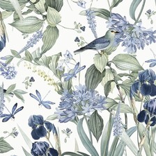 Floral Wallpaper Peel and Stick Blue Flower Contact Paper 16.9inch x118.1inch...