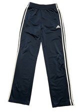 Adidas Blue Regular Fit Track Pants with White Stripes Size L youth