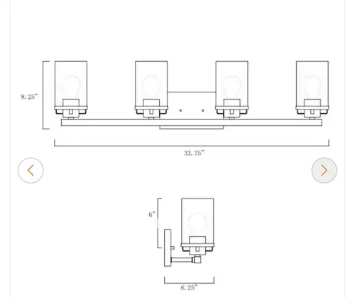 Designers Fountain 93304 Black Jedrek 4-Light 34"W Bathroom Vanity Light - Picture 3 of 3