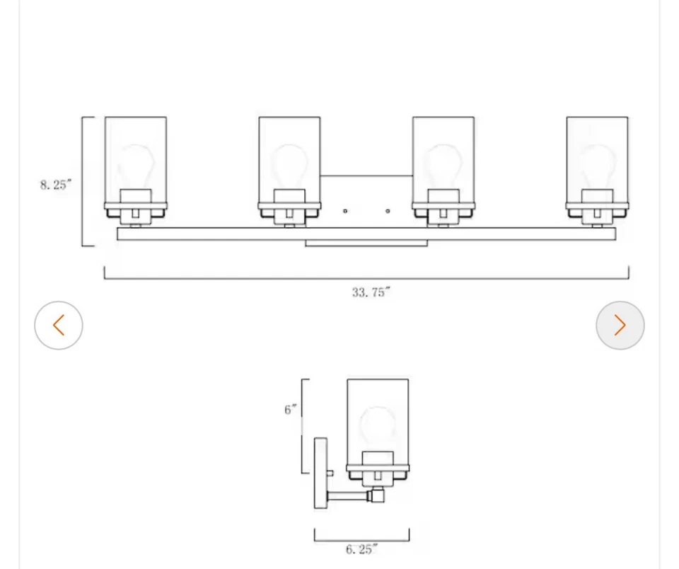Designers Fountain 93304 Black Jedrek 4-Light 34"W Bathroom Vanity Light — 第 3/3 张图片
